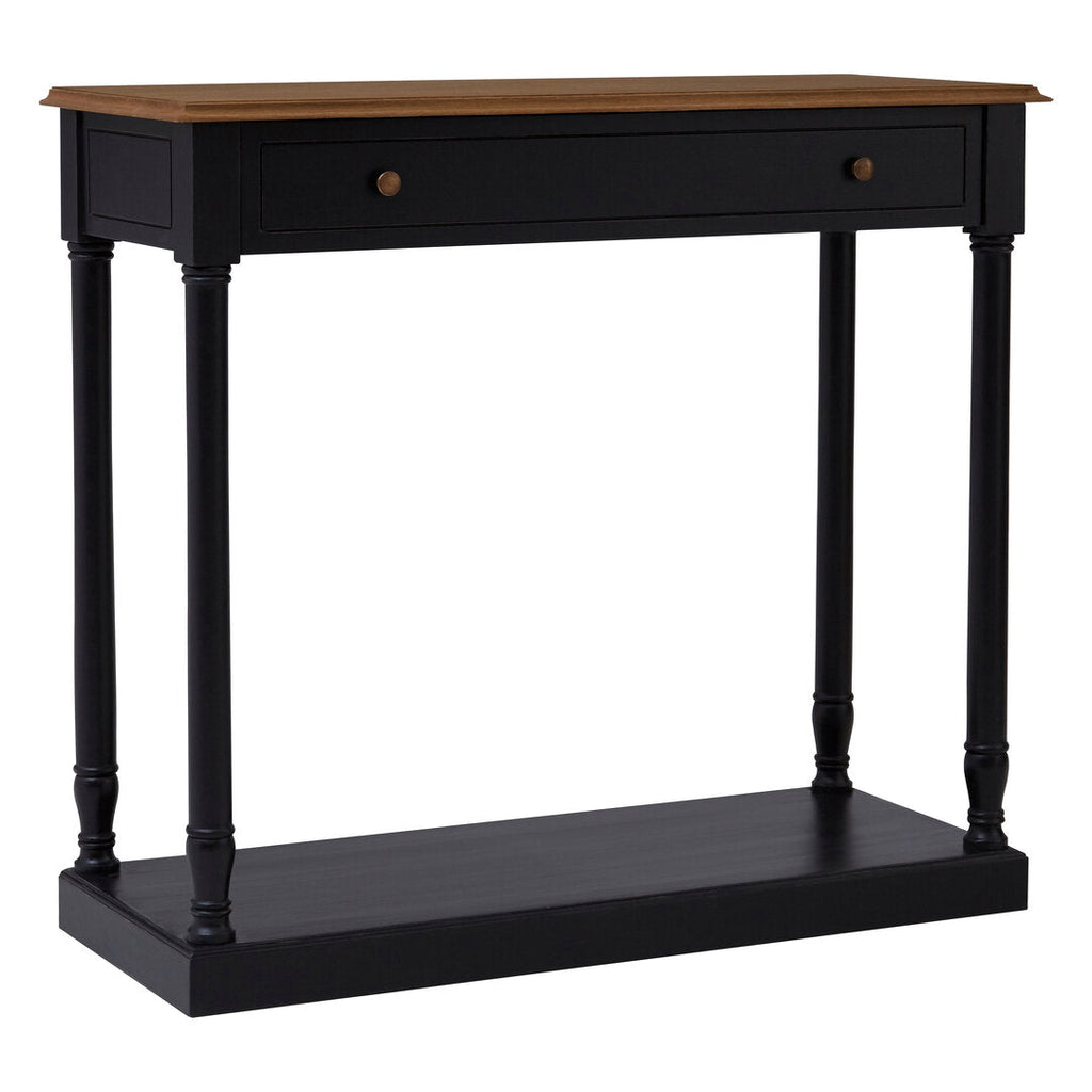 Vienne 1 Drawer Black Console Table white background full product shot