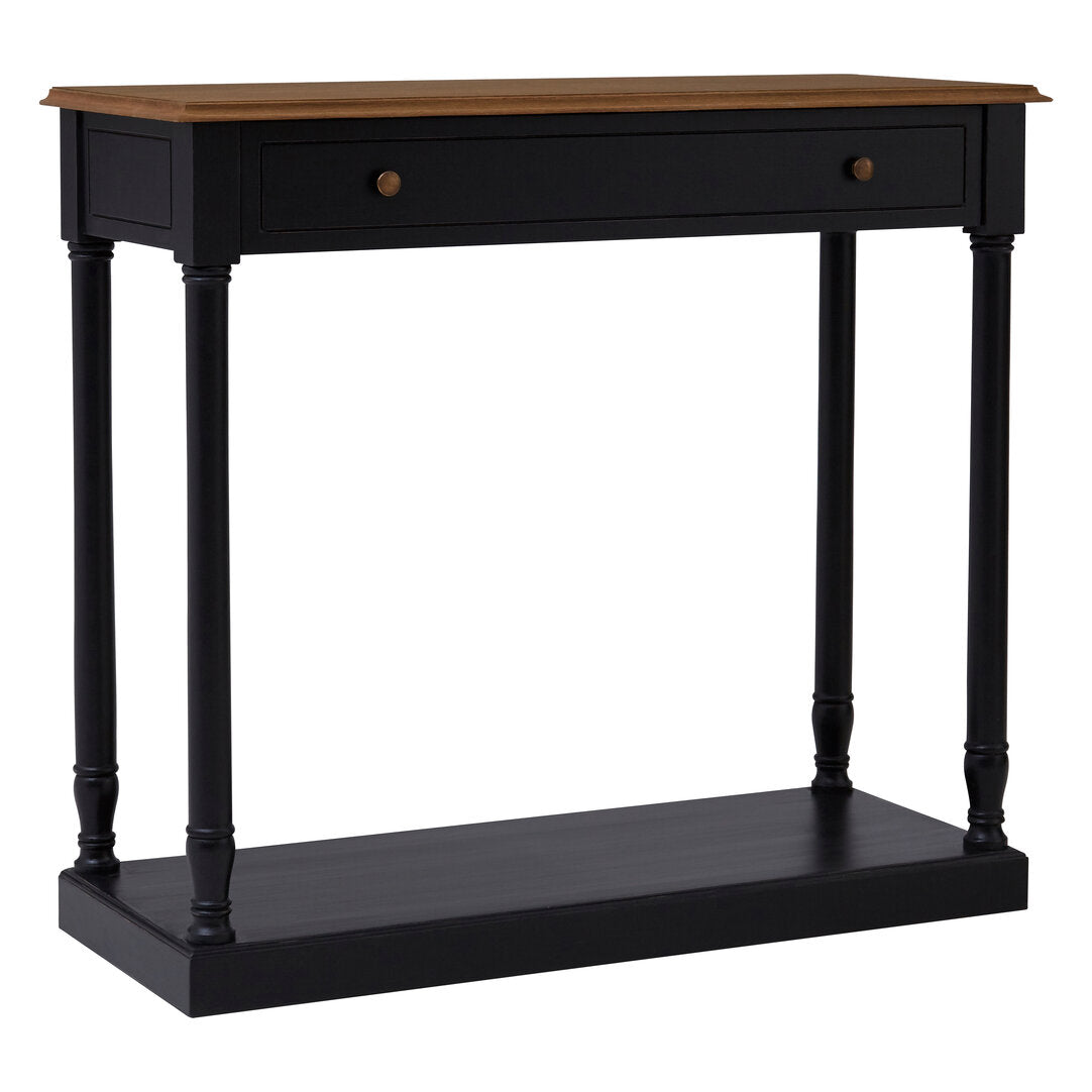 Vienne 1 Drawer Black Console Table white background full product shot