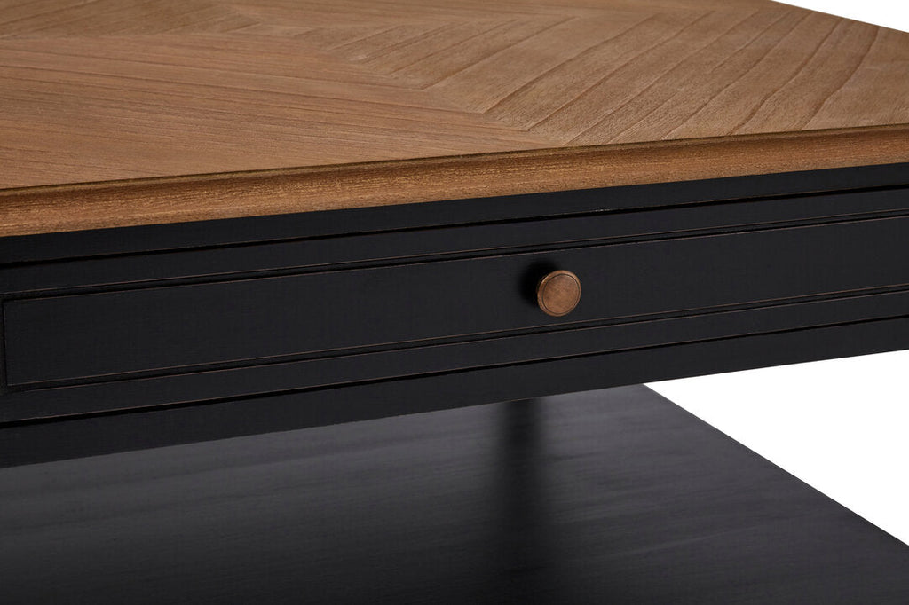 Vienne Black Coffee Table leg detail showing carved relief and knop design