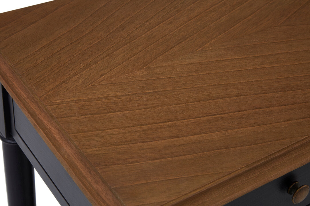 Vienne 1 Drawer Console Table knop leg carving detail close-up