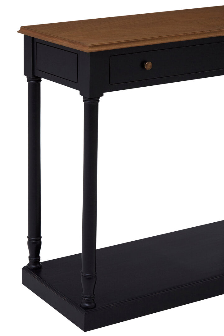 Vienne Black Console Table side profile showing elegant proportions